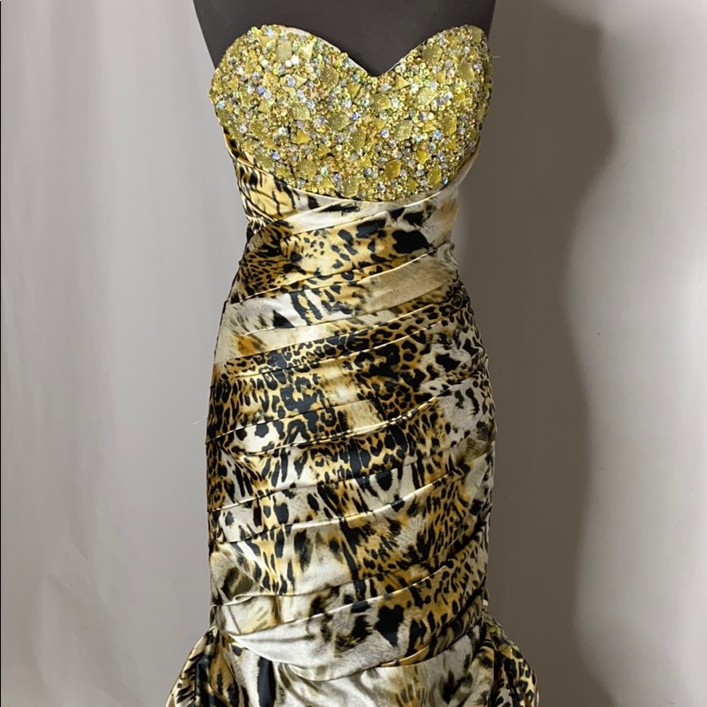 Mermaid leopard print gown